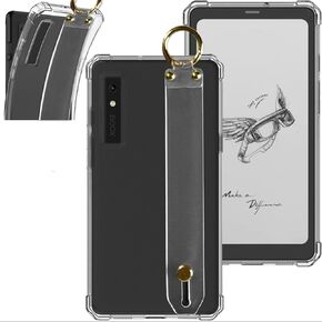 Handheld Clear Case for 6.13" Boox Palma Mobile ePaper/Boox Kant/Boox Kant 2 - Premium Slim Silicone Cover with Portable Buckle & Hand Strap (clear hand strap)