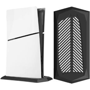 PS5 Slim Disc Version Stand, Vertical Stand for Playstation 5 Slim Disc Edition Console with Built-in Cooling Vents and Non-Slip Feet, Not for PS5 Disc Edition (Black)