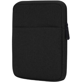 6.8 Inch Sleeve Bag, Protective Nylon Case Cover Compatible with All-New-Kindl/Kids E-Reader Tablet Devices (BLACK FLOWER)