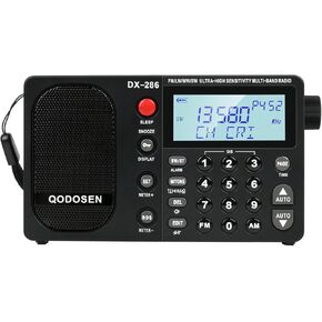 DX-286 Portable Radio, with TEF6686 Automotive Chip,LW,AM, FM, Shortwave,data system(RBDS/RDS),Antenna Attenuator,Antenna Switch, AMP Switch,1000 Presets,Tone Switch,Clock/UTC/ALARM/Sleep