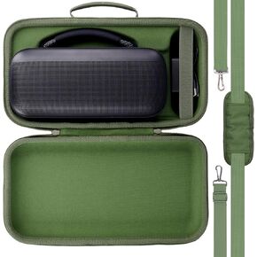 for Bose SoundLink Max Portable Speaker Hard Protective Case, Portable Travel Case with Shoulder Strap and Handle (Black Case) - co2CREA
