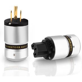 قابس طاقة صوت Monosaudio 10A/250V 15A/125V قابس طاقة عالي النهاية IEC C13 موصل ألومنيوم موصل طاقة قابس طاقة صوتي لسلك الطاقة الصوتي DIY كابل طاقة الصوت HiFi (نحاس نقي)