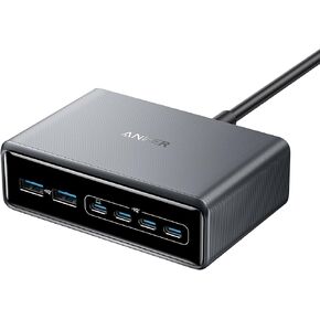 Anker Prime Charger, 200W 6-Port GaN Charging Station, USB-C PD Fast Charging Desktop Charger, Compatible with iPhone, Samsung, MacBook, Dell and More
