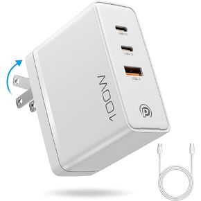 شاحن POWERΛDD PRO 100W GaN USB C 3 منافذ مع PD3.0/PPS/QC4.0+/SCP/FCP/AFC/BC1.2، شاحن حائط مدمج سريع قابل للطي لسلسلة iPhone 15، MacBook Pro، Google PixelBook، ThinkPad، جالاكسي وأكثر in Kuwait