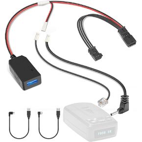 Radar Detector Power Cord Adapter,(3Pin Type-C) Compatible with Jeep Grand Cherokee,Dodge,Chrysler,Connect to Torainfall Sensor,RJ11 DC3.5 Radar Charger Cable, Built-in Hidden USB,Plug &Play