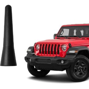 Short Antenna Compatible with 2009-2024 Jeep Wrangler Unlimited Rubicon Sahara JK JL & 2020-2024 Jeep Gladiator JT | Black 2.5 inches | Mini Radio Antenna Direct Replacement | Antena para Carro