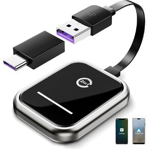 محول CarPlay اللاسلكي لهاتف iPhone Apple iOS 10+، محول لاسلكي 2 في 1 Android Auto للهاتف Android 11+، سلكي إلى لاسلكي فقط للسيارات المزودة بـ OEM Wired CarPlay وAndroid Auto من 2016