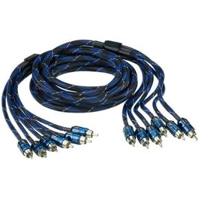 Scosche EFX Delta D20X6 6-Channel Multi-Core Twisted Pair RCA Interconnect Audio Cables - 6CH OFC Car Stereo Connector Cable - 20 Foot Male to Male