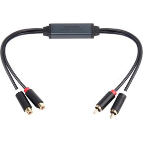 Mini Ground Loop Noise Isolator Gold Coating RCA Connectors Aluminum Shell Noise Filter for car and Home Using in Different situations (WDISO-A010-RCA)