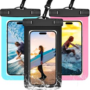 3 Pack Waterproof Phone Pouch IPX8 Universal Waterproof Case Dry Bag Phone Protector for iPhone 15 14 13 12 11 Pro Max Plus XS XR X 8 Galaxy S23 S22 S21 S20 Pixel Up to 7.5"(Multicolor 3)