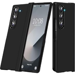 Design for Samsung Galaxy Z Fold 6 5G Case, Ultra Slim Lightweight Galaxy Z Fold 6 Flip Case PC Material Hard Hinge Protection Cover for Samsung Z Fold 6 Phone Case Support Wireless Charging (Black)