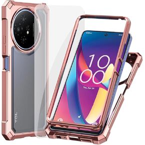 حافظة Ailiber لهاتف TCL 50 XL 5G، شفافة شفافة [مضادة للاصفرار]، مع [واقي شاشة]، ممتص للصدمات بطبقة مزدوجة، [مقاوم للخدش] غطاء هاتف محمول لـ TCL 50 XL-ذهبي