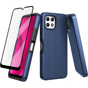 حافظة Ailiber for T Mobile Revvl 7 5G، حافظة هاتف خلوي Revvl 7 5G، مع واقي شاشة، مصد سيليكون مزدوج الطبقات مقاوم للصدمات، غطاء خلفي متين غير قابل للانزلاق - أحمر