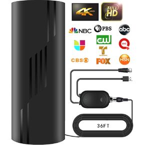 992+ Miles Range TV Antenna, Digital TV Antenna Indoor with Amplifier and Signal Booster, Portable HD Antenna for TV Indoor Outdoor for Smart TV and Old TVs - 36ft Coax Cable - Support 8K 4K 1080p