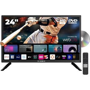 Audiobox 32-Inch Smart TV with Built-in DVD Player, Bluetooth Remote Control, HD LED, 12V AC/DC Compatible - Perfect for RVs, Movies, Gaming, Travel & Home Entertainment, HDMI & USB Ports