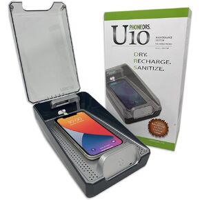 U10 UV-C Cell Phone Sanitizer with Dryer and Charger | Cleans, Dries and Charges All Phones