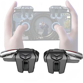 Mobile Game Controller & Mechanical key finger triggers, Compatible with PUBG/Fortnite/Call of Duty, Sensitive Shoot, Automatic Aim Fire Trigger, Auxiliary recoil suppression (a pair) (Six-finger)