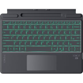 لوحة مفاتيح Inateck Surface Pro 9 مع لوحة لمس، لوحة مفاتيح بلوتوث بإضاءة خلفية 7 ألوان مع حامل قلم، متوافقة مع Surface Pro 9/8/X/10، KB05113 in Kuwait