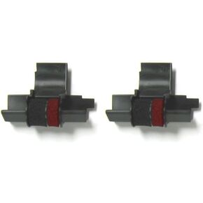 (2 Pack) Sharp EL-1611V EL-1750V EL-1801V Calculator Ink Roller, Black/Red Ink EA772R Compatible Also Fits Casio IR-40T HR-170RC HR-200RC HR-300RC Canon CP13 P23-DHV-3 Catiga CP30A CP90A and More