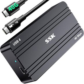 SSK M.2 SSD Enclosure 40Gbps, PCIe4 NVMe to USB4 NVMe Enclosure USB C Compatible with Thunderbolt, 2280/2260/2242/2230 SSD Case Adapter M-Key with LED Indicator Aluminum Alloy