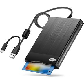 Floppy Disk Reader 3.5 inch USB Floppy Disk Drive External 3 1/2 Floppy disc Reader Portable Floppy Diskette Drive USB C for PC Laptop Notebook Computer with Windows 11/10(Plane Texture, 3.5 Inch)