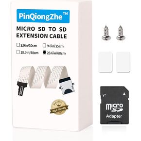 Micro SD to SD Card Extension Cable Adapter with Hole Capacitive Resistor with Ender 3 Pro/Ender 3/Ender 3 V2/Ender 5 Plus/Ender 5 Pro/CR-10S Pro Memory Card Flex Extender (23.6 in/60 cm)
