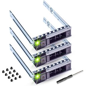 3-Pack 3.5" Hard Drive Caddy - Compatible for Dell PowerEdge Servers - 14-16th Gen T560 R660 R6625 R7615 R7625 R760 R250 R350 T350 R240 R340 R440 R540 - SSD SAS SATA NVMe Tray