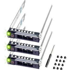 3-Pack 2.5" Hard Drive Caddy - Compatible for Dell PowerEdge Servers - 14-16th Gen T560 R660 R6615 R6625 R7615 R7625 R760 R760xs R760xa R860 R960 and more - SSD SAS SATA NVMe Tray