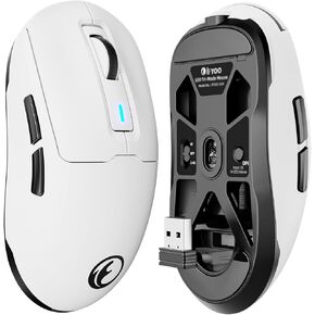 IFYOO G59 2.4G/BT/Wired Wireless Gaming Mouse, Rechargeable USB Type-C Wireless Game Mouse, 6 Adjustable DPI, Max 8000 DPI, 60g Lightweight, 6 Programmable Buttons, PC Computer Laptop, Win 11 10, Mac