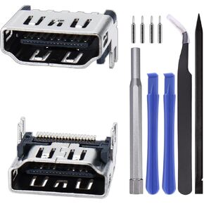 2 Pack Replacement HDMI Port for PS5 Console, HDMI Display Socket Jack Interface Connector Replacement for Sony Playstation 5 Console