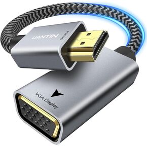 5 Pack HDMI to VGA Adapter |Anti-Interference Gold-Plated Plugs| 1080P Aluminum HDMI Computer to VGA Monitor Braided Converter (Male to Female) for PC,Laptop,Xbox,Graphics Card,Monitor More