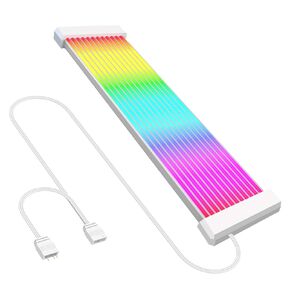 ARGB Lighting Strip for PSU Cables PC RGB GPU extension Cable, 9.15 inces length HE380 5V 3PIN ARGB PC power Cables, Suit for 6Pin 8Pin 12Pin 16Pin 24Pin PSU Cable Extension, Making PC Case Colorful