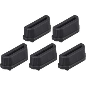 Anti-Dust Stopper Cap Cover Silicone Table Mini,[for Micro Female Port,for Laptop Port] - 11.5 x 5.5mm/Black /5 Pcs