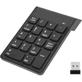 NOOX Wireless Number Pad, Numeric Keypad Numpad Keyboard 10 Key USB Keypad Office Accounting Essentials Desktop Computer Laptops Accessories Compatible Chromebook Notebook EliteBook MateBook etc.