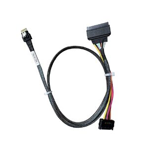 PCIe Gen4 SlimSAS 4X to U.2 NVMe Adapter,SFF-8654 38P to SFF-8639 68P Cable with Power, 75CM