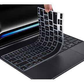 CaseBuy Keyboard Cover Ultra Thin for 2024 Apple iPad Pro 13-inch M4 Chip with Magic Keyboard, iPad Pro 13" Keyboard Protective Skin Accessories -Black