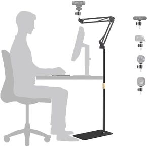 AceTaken Webcam Floor Stand,70-inch Metal Webcam Floor Holder Compatible with Logitech C920 StreamCam C930 C922 C615 C925e Brio 4K,Brio 500,MX Brio 4K Webcams