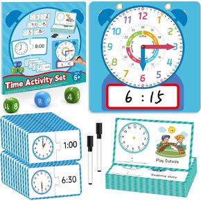 Magnetic Learning Clock for Kids, Telling Time Teaching Clock for Kids, Analog Clock Circle Time Learning Center, Kindergarten School Supplies Math Manipulatives, Classroom Clock Homeschool Supplies