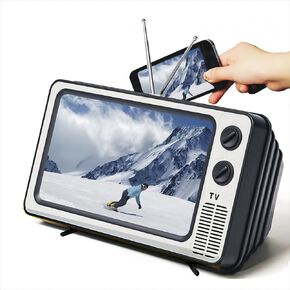 Retro TV Amplifier Phone Screen Magnifier - No Installation Required New Version- Gifts for Dad Mom 3D HD Mobile Phone Screen Magnifying Enlarger for Movies, Videos, Games - Fit for All Smartphones