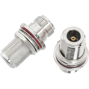 2PCS N Female to N Female Bulkhead Connector High Frequency Coaxial Adapter RF Full Copper Adapter with Threaded Gasket for Microwave Applications Extension Line Antenna Router