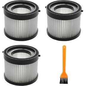 49-90-1951 HEPA Dry Vacuum Filters Compatible with Milwaukee M18 Fuel Vacuum 49-90-0160, 49-90-1951, Fit for 0882-20 M18 Compact Vacuum, 3 Pack and 1 Brush