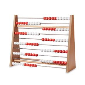 hand2mind 100-Bead Wooden Rekenrek Abacus, Colored Abacus for Kids Math, Wooden Counting Math Manipulatives, Bead Counters for Kids Math, Learn Counting and Numbers, Homeschool Supplies (Set of 1)