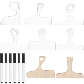 Router Templates for Woodworking,6pcs Charcuterie Board Template Set with 6 Pens,Acrylic Router Templates for Woodworking,Handle Cutting Board Templates,Angled Curvy Guide Tools for Kitchen