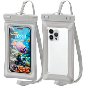 Floating Waterproof Cellphone Pouch, Large Waterproof Phone Dry Bag for iPhone 15 14 13 Pro Max Samsung LG Cellphone, IPX8 Cellphone Kayak Accessories, Beach Essentials, 1 Pack-Black-8.3″