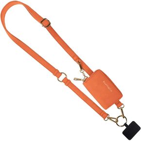 Clip & Go Strap - Cell Phone Strap with Brushed Vegan Leather Pouch