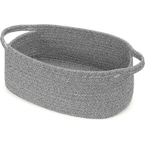 Small Woven Cotton Rope Basket Cute Baby Gift Baskets Empty Decorative Storage Basket for Organizing Shelves Closet Baby Nursery Basket Bin Toy Storage Basket Organizer 13.7"x10.2"x5" Pink