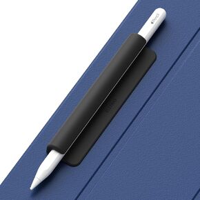 ELETIUO Silicone Pencil Holder Sleeve,Compatible with Apple Pencil (USB-C),Apple Pencil 1st/ 2nd Generation,Strong Adhesive Sticky Attached to iPad Case for Stylus Pens and Most Pens,Black