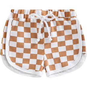 Infant Baby Girl Boy Shorts Cotton Breathable Pants Checkerboard Print Athletic Shorts Unisex Summer Short Pants
