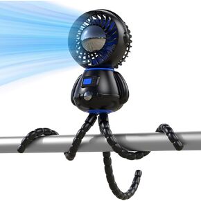 SLENPET Astronaut Portable Stroller Fan, Baby-Safe Clip-on with Detachable Flexible Tripod, Rechargeable Battery-Operated, 3-Speeds, 270° Rotation - Ideal for Car Seats, Cribs, Treadmills, Travel