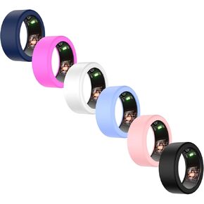[6 Pcs] Silicone Ring Cover for RingConn Smart Ring,Elastic Ring Case for RingConn Smart Ring Working Out, Ring Protective Case Cover Compatible RingConn Smart Ring Size 6 7 8 9 10 11 12 13 14